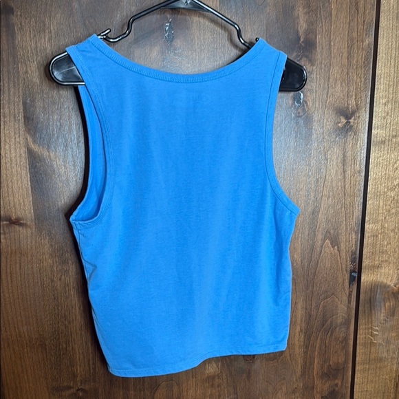 Clueless Sky Blue Crop Tank Top baby T with Pink Emblem Size XL - Picture 4 of 4